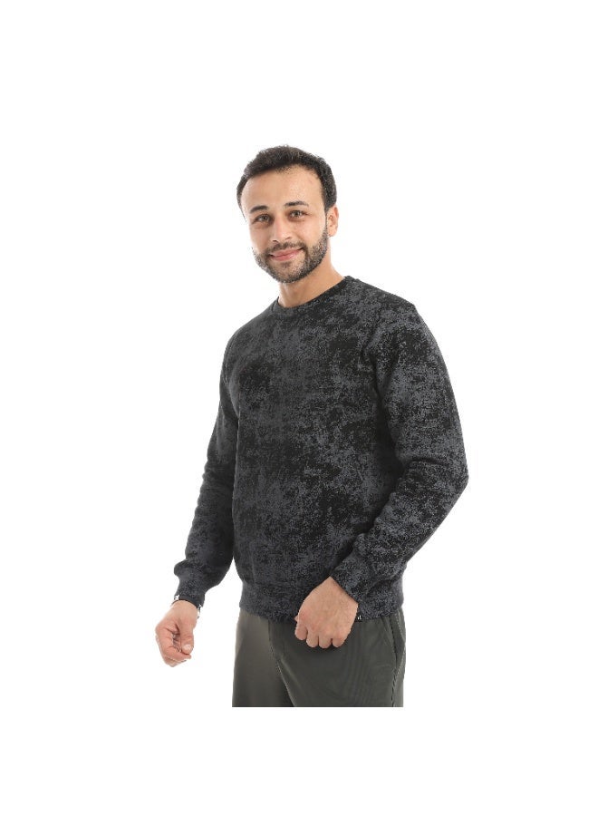 ديفيكت سويت شيرت اوفر سايز رجالي اسود ساده - Image 1